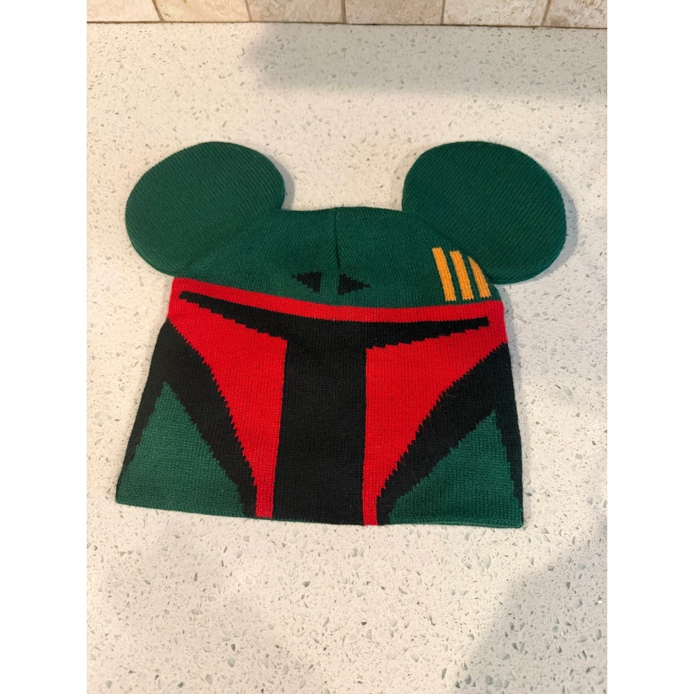 Disney Star Wars Boba Fett Youth Green Mickey Ears Knit Beanie